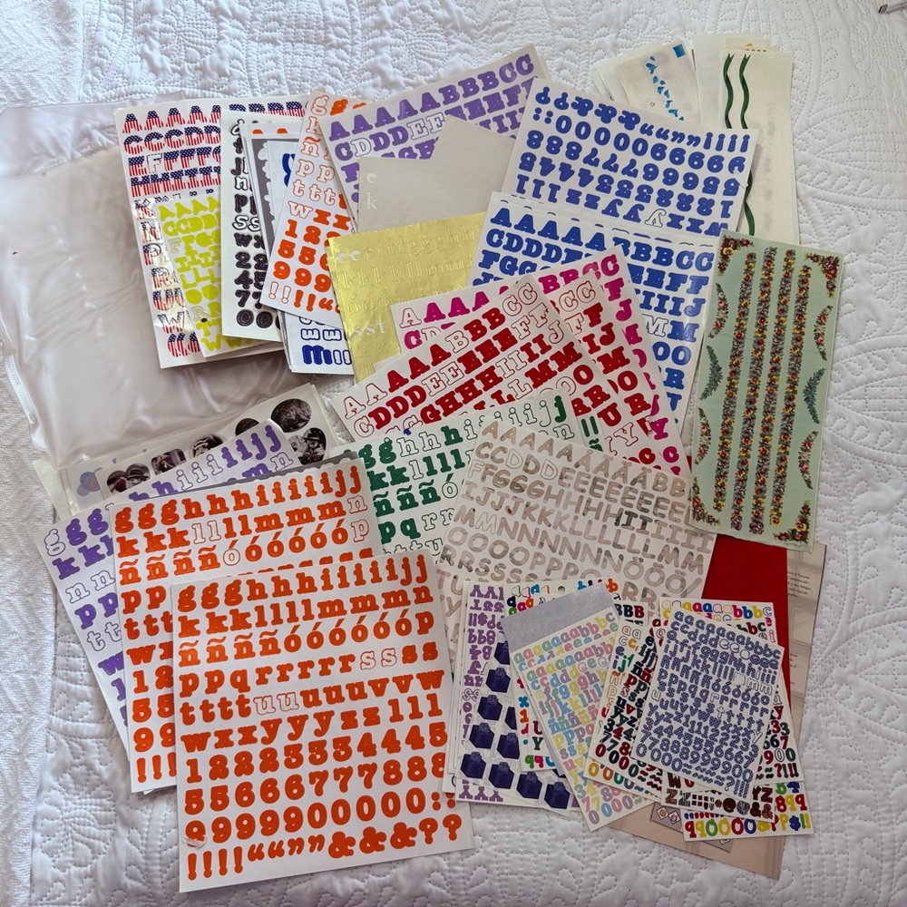 Massive LOT of Creative Memories Bubble Letters Large Small Red Pink Blue White